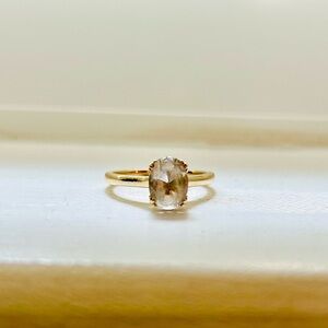 Lab-created 1.5 Carat White Sapphire YG Ring